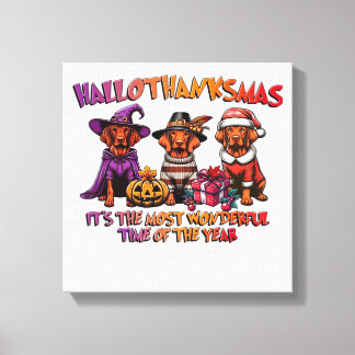 Impressão Em Tela Vizsla Halloween Dia de Ação de Graças Natal Cláss