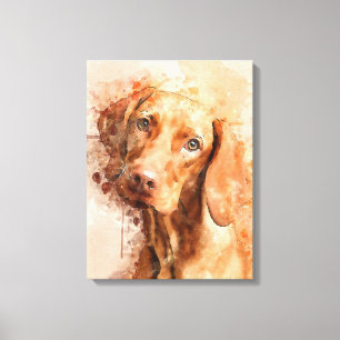 Impressão Em Tela Vizsla Watercolor