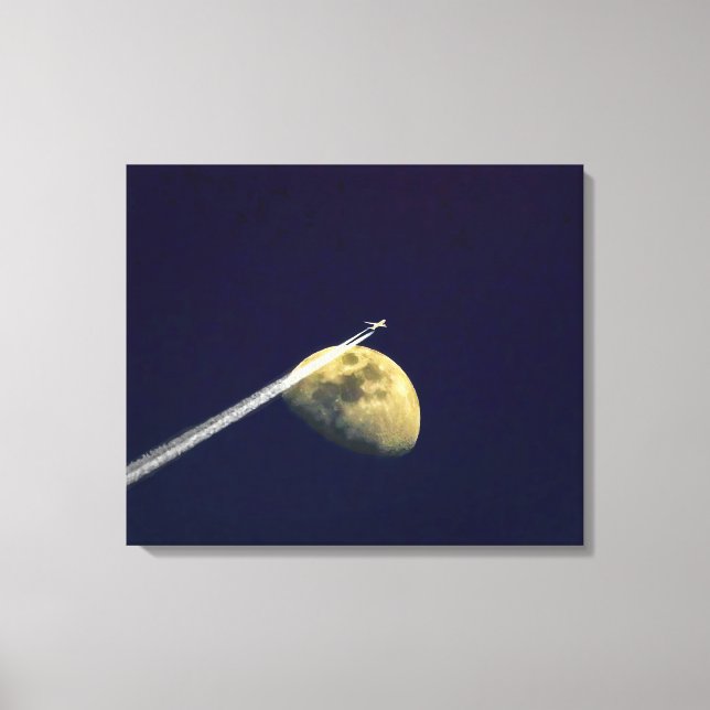 Impressão Em Tela Voando Passado a Lua (Frente)
