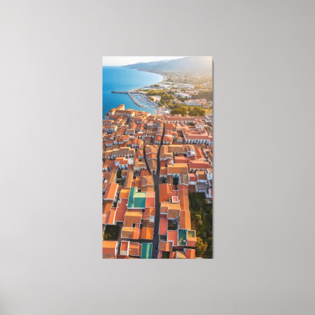 Impressão Em Tela Voando sobre os telhados da cidade (Frente)