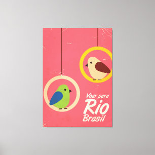 Impressão Em Tela Voar para o Rio, Brasil pôster de viagem.
