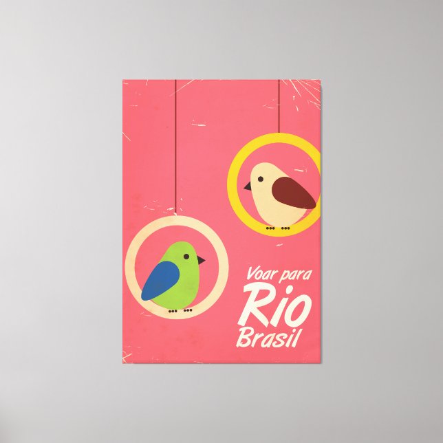Impressão Em Tela Voar para o Rio, poster de viagens Brasil. (Frente)