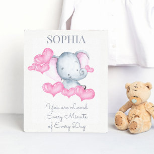 Impressão Em Tela Você é Amada Menina Bebê Elefante Personalizado
