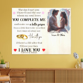 Impressão Em Tela Você Me Completa Foto Personalizada Casamento Aniv