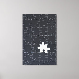 Impressão Em Tela Você Me Completa Jigsaw Romântico Preto e Branco