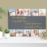 Impressão Em Tela Você não se lembra de 10 Cinzas de colagem de foto<br><div class="desc">Canvas personalizada na memória amorosa de seu amado perdido. O modelo de foto está configurado para que você adicione 10 fotos próprias, que são exibidas no formato quadrado / instagram. Suas fotos formam uma borda ao longo das bordas longas e enquadram o poema de memória, que diz "você sente falta...</div>