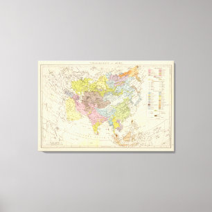 Impressão Em Tela Volkerkarte von Asien - mapa de Ásia