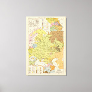 Impressão Em Tela Volkerkarte von Russland - mapa de Rússia