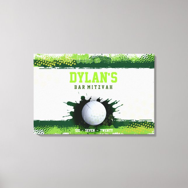 Impressão Em Tela VOLLEYBALL SPLASH Bar Mitzvah Sinal no Conselho de (Frente)