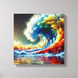 Impressão Em Tela Vórtex Emocional: Onda Cinemática de Cores