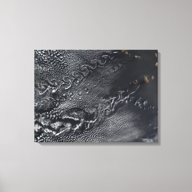 Impressão Em Tela Vórtices em nuvem sobre as ilhas de Cabo Verde (Frente)