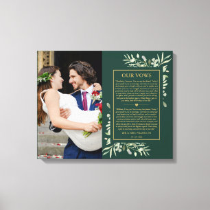Impressão Em Tela Votos de Casamento Esmeralda e Verde Fotografia Do