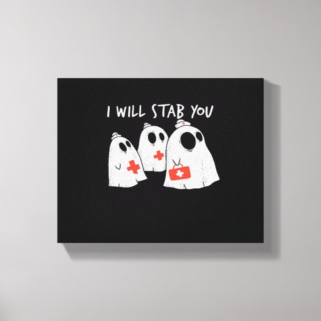 Impressão Em Tela Vou Te Esfaquear Enfermeira Engraçada RN Halloween (Frente)