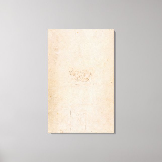 Impressão Em Tela W.54 Estudo de um dragão (Frente)