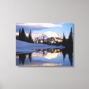 Impressão Em Tela WA, Parque Nacional Mt. Rainier, Mt. Rainier e nuv