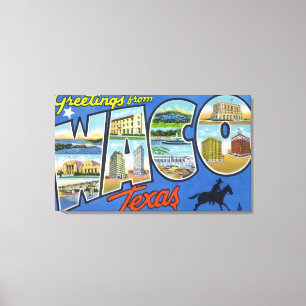 Impressão Em Tela Waco, letra ScenesWaco de TexasLarge, TX 2