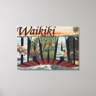 Impressão Em Tela Waikiki, Havaí - grandes cenas da letra