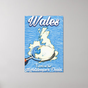 Impressão Em Tela Wales Nightsleeper trem poster de viagens britânic