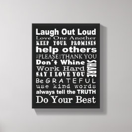 Impressão Em Tela Wall Art de Valores Familiares