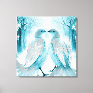 Impressão Em Tela *~* Wall Artsy Love Birds AP54 Art Winter