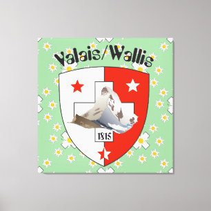 Impressão Em Tela Wallis Valais Suíça Suisse linho