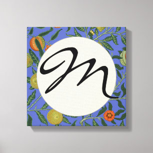 Impressão Em Tela Wallpaper colorido azul William Morris Pomegranate