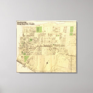 Impressão Em Tela Wards 11, 13 de Pittsburgh, Pensilvânia