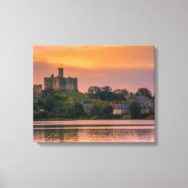 Impressão Em Tela Warkworth Village e Castle ao pôr do sol