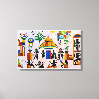 Impressão Em Tela Warli Painting Wall Art