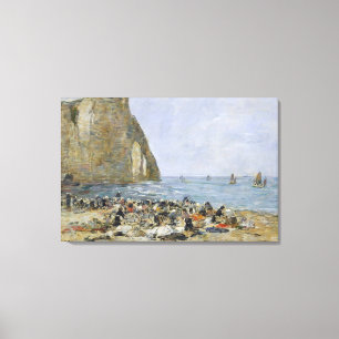 Impressão Em Tela Washerwomen na praia de Etretat, 1894