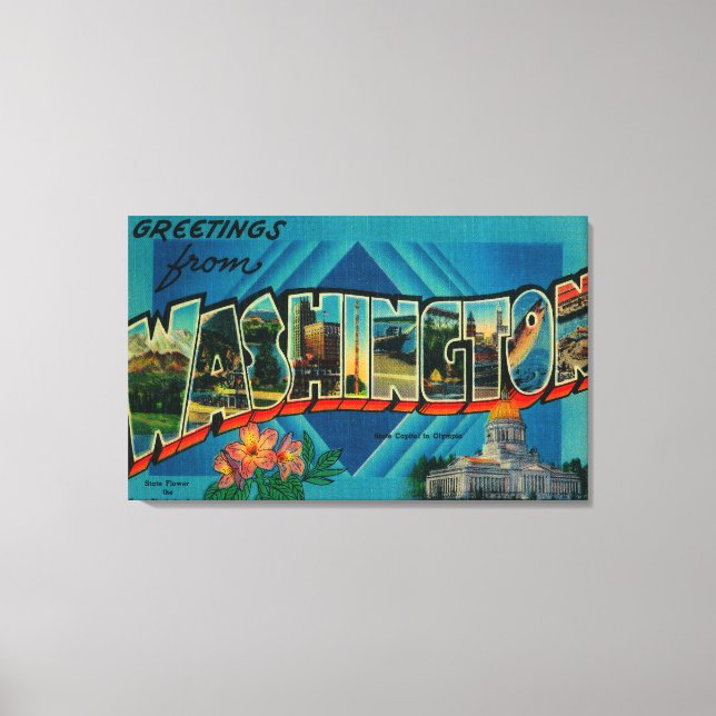 Impressão Em Tela Washington - Grande Letra Cena 2 (Frente)