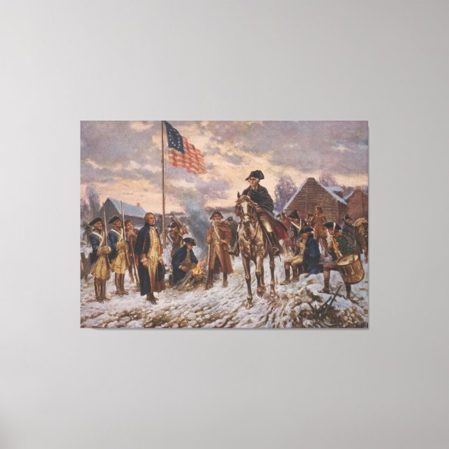 Impressão Em Tela Washington no Valley Forge por Edward Percy Moran (Frente)