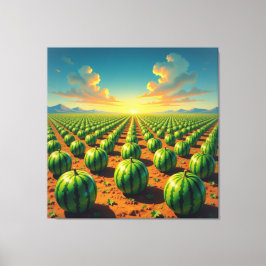 Impressão Em Tela Wassermelonenfeld im Sonnenschein