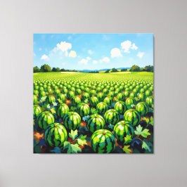 Impressão Em Tela Wassermelonenfeld im Sonnenschein