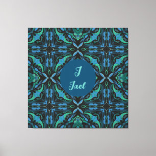 Impressão Em Tela Watercolor Azulejo Black Espanhol Personalizado