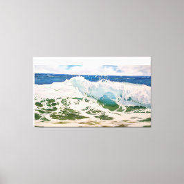 Impressão Em Tela Wave Crash on the Shore: Realistic Seascape