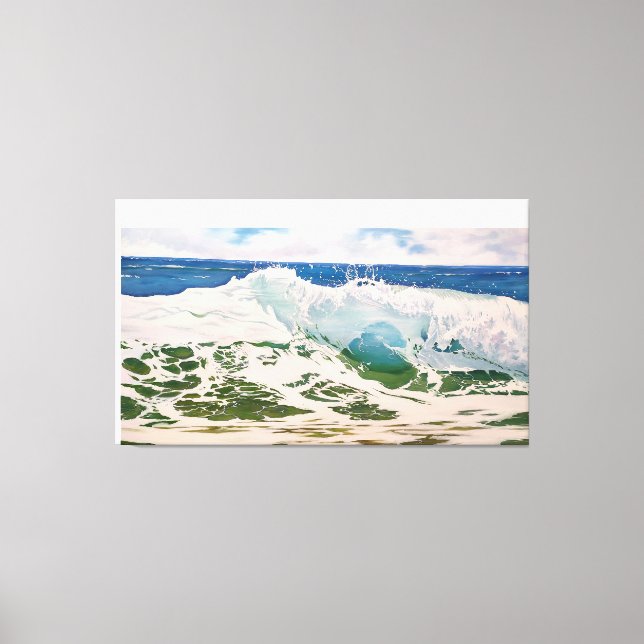 Impressão Em Tela Wave Crash on the Shore: Realistic Seascape  (Frente)