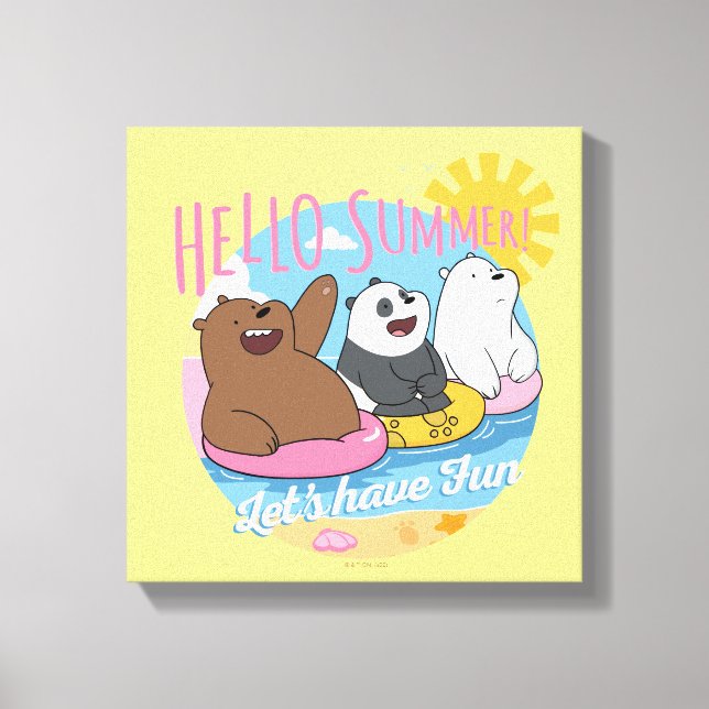 Impressão Em Tela We Bare Bears - Hello Summer! Let's Have Fun (Frente)
