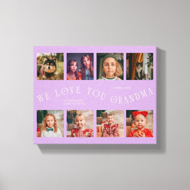 Impressão Em Tela We Love You Grandma | 8 Photo Grid Wisteria (Frente)