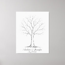 Impressão Em Tela Wedding Fingerprint Tree Guest Book Alternative