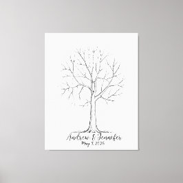 Impressão Em Tela Wedding Fingerprint Tree Guest Book Alternative