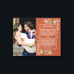 Impressão Em Tela Wedding Vows Terracotta Greenery Foto<br><div class="desc">Personalize com seus votos de casamento e foto especial para criar uma única manutenção do seu dia mais especial. Projetado por Thisnotme©</div>