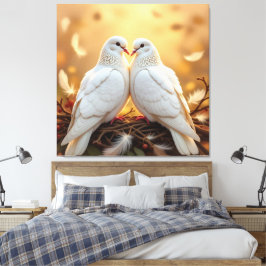 Impressão Em Tela Weiße Tauben der Liebe
