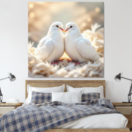 Impressão Em Tela Weiße Tauben der Liebe