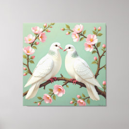 Impressão Em Tela Weiße Tauben der Liebe