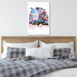 Impressão Em Tela Weißes Einhorn mit Flügeln - Magic Queen