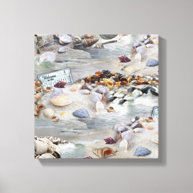 Impressão Em Tela Welcome to the Seaside (Frente)