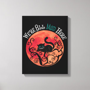 Impressão Em Tela We're All Mad Here - Cheshire Cat Full Moon