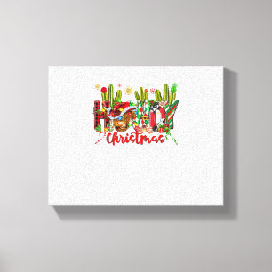 Impressão Em Tela Western Howe, Vaca De Natal E Cactus
