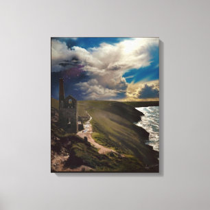 Impressão Em Tela Wheal Coates Cornwall com céu surreal